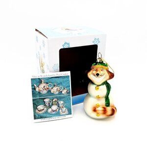 RARE NIB Paul Cardew Alice in Wonderland Hand Blown Glass Cheshire Cat Ornament